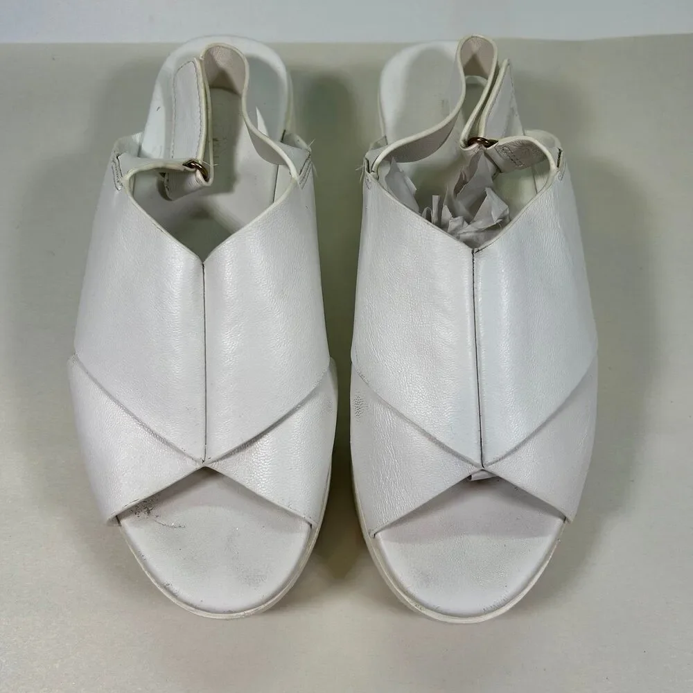 Vince‎ Platform Sling Back Sandals Womens 7 White